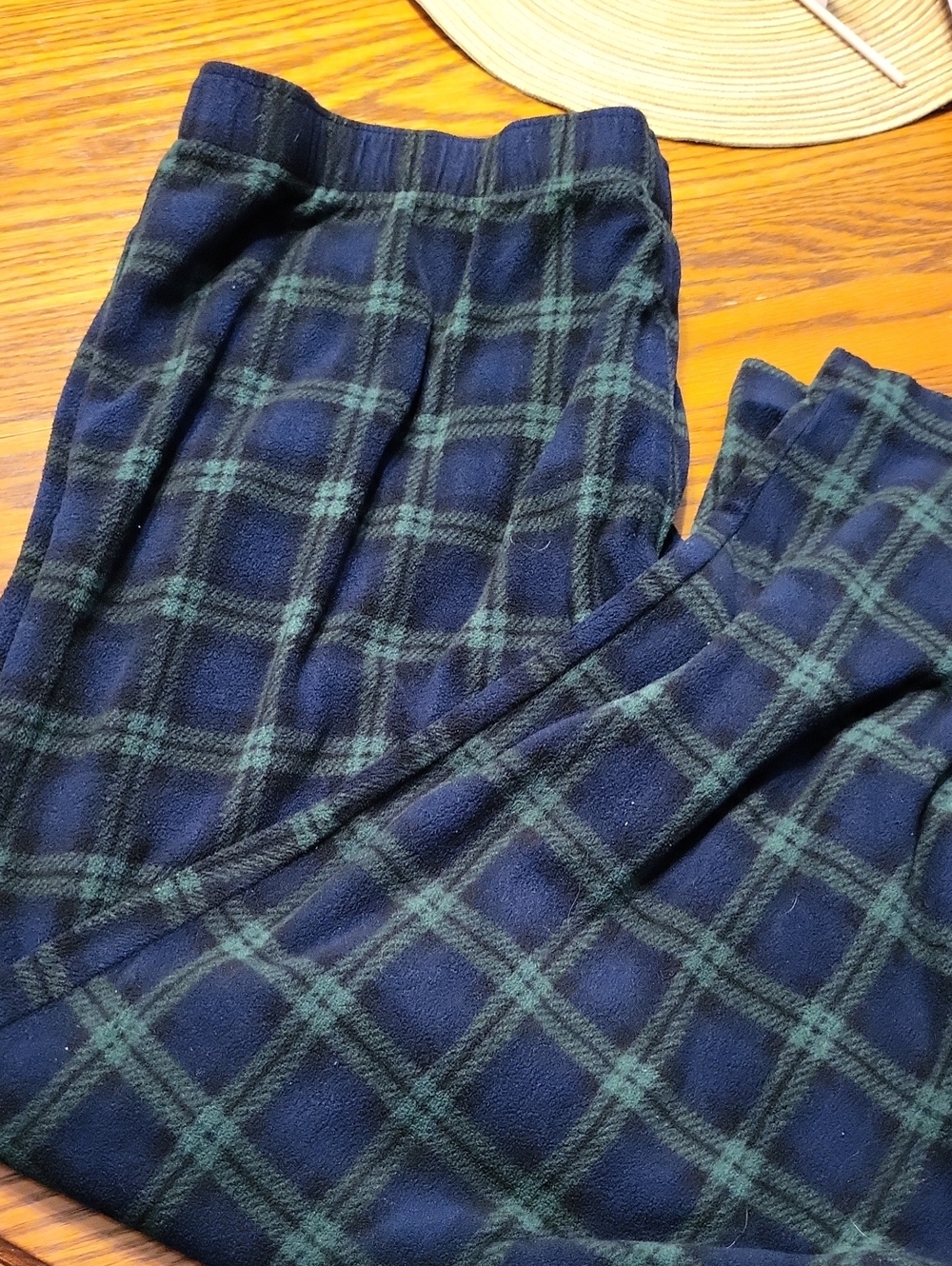 Joe Boxer Navy and Green Plaid Fleece Lounge Pants
